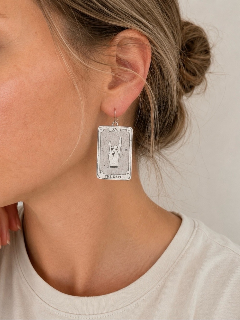Tarot Card Statement Earrings The Devil (XV) | Handmade Polymer Clay Earrings